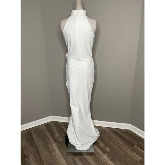 satin halter wedding dresses Halter Neck Open Back Mermiad Minimalist Bridal Silk Dress – HAREM's Brides main image 0